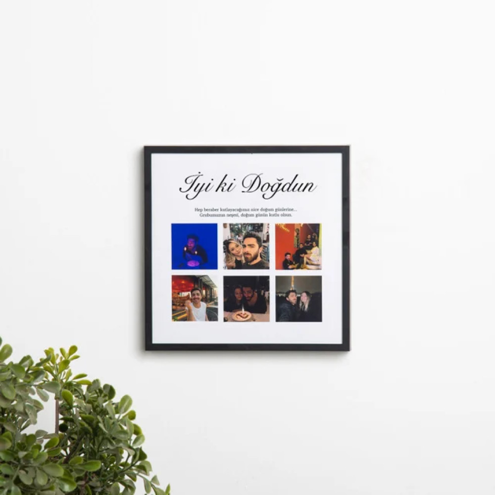 İyi ki Doğdun 6 Fotoğraflı 20x20 Yapışan Çerçeve Resim & Fotoğraf Çerçevesi Fiyatı
