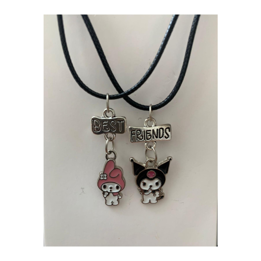 İYİ MODA 2 Adet My Melody Ve Kuromi Best Friends Bff Ipli Ikili Kolye Arkadaşlık Kolyesi 2li Set Beden Bijuteri Kolye Fiyatı