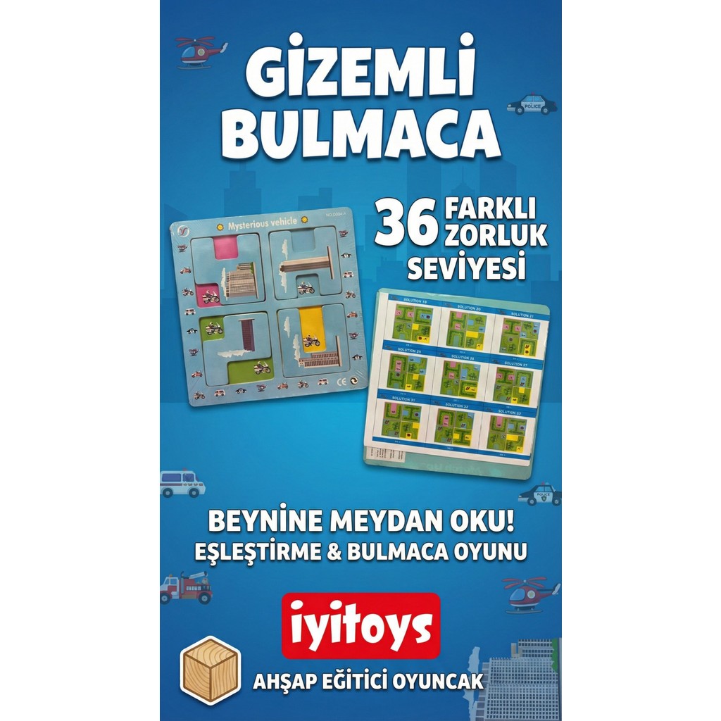 İyi Toys Eğitici Ahşap Puzzle Bulmaca Oyunu - 36 Zorluk Seviyesi - Kaliteli Ahşap Malzeme - Mavi Anne Bebek Oyuncak Fiyatı