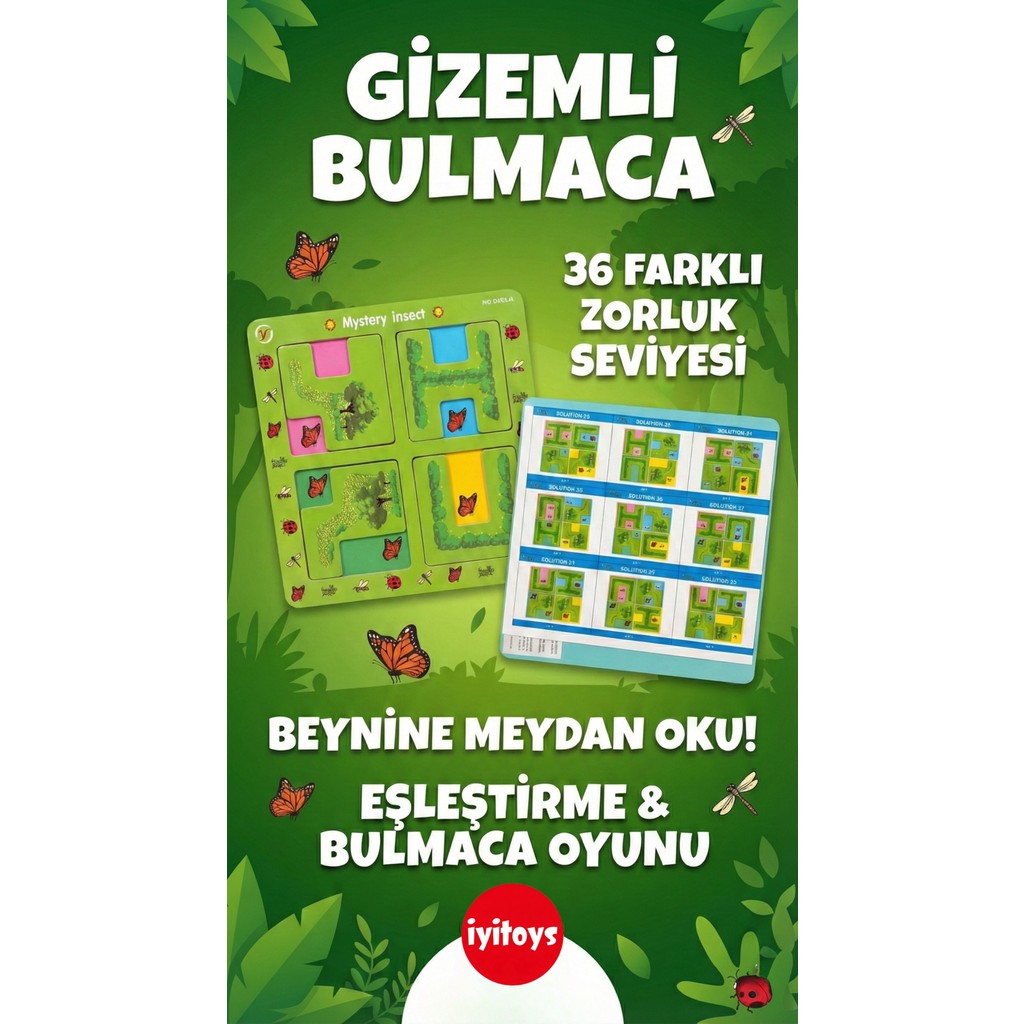 İyi Toys Eğitici Ahşap Puzzle Bulmaca Oyunu - 36 Zorluk Seviyesi - Kaliteli Ahşap Malzeme - Yeşil Anne Bebek Oyuncak Fiyatı