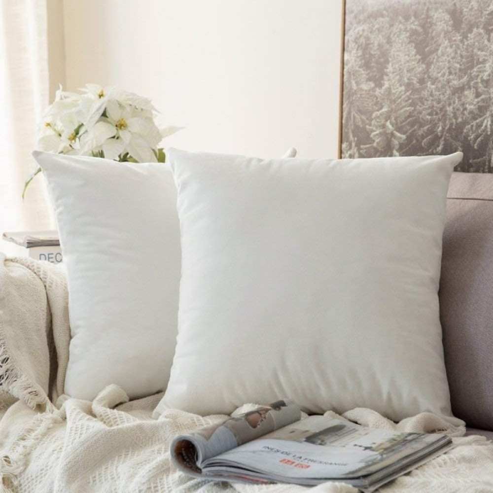 Iz Concept 2li Set Tela Kırlent Iç Yastığı Saf Silikon Dolgulu 330GR Üst Kalite - Premium Quality Throw Pillow - 40 x 40 cm - Beyaz Kırlent / Mobilya Yastığı Fiyatı