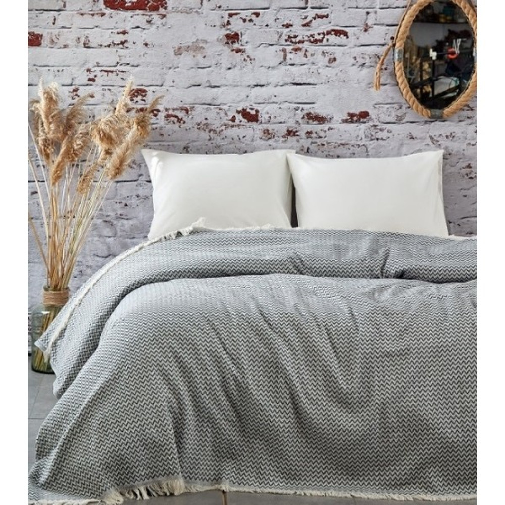 İz Home Algodon 200 x 240 cm Jakarlı Saçaklı Pike & Yatak Örtüsü - Lacivert Yatak Örtüsü Fiyatı