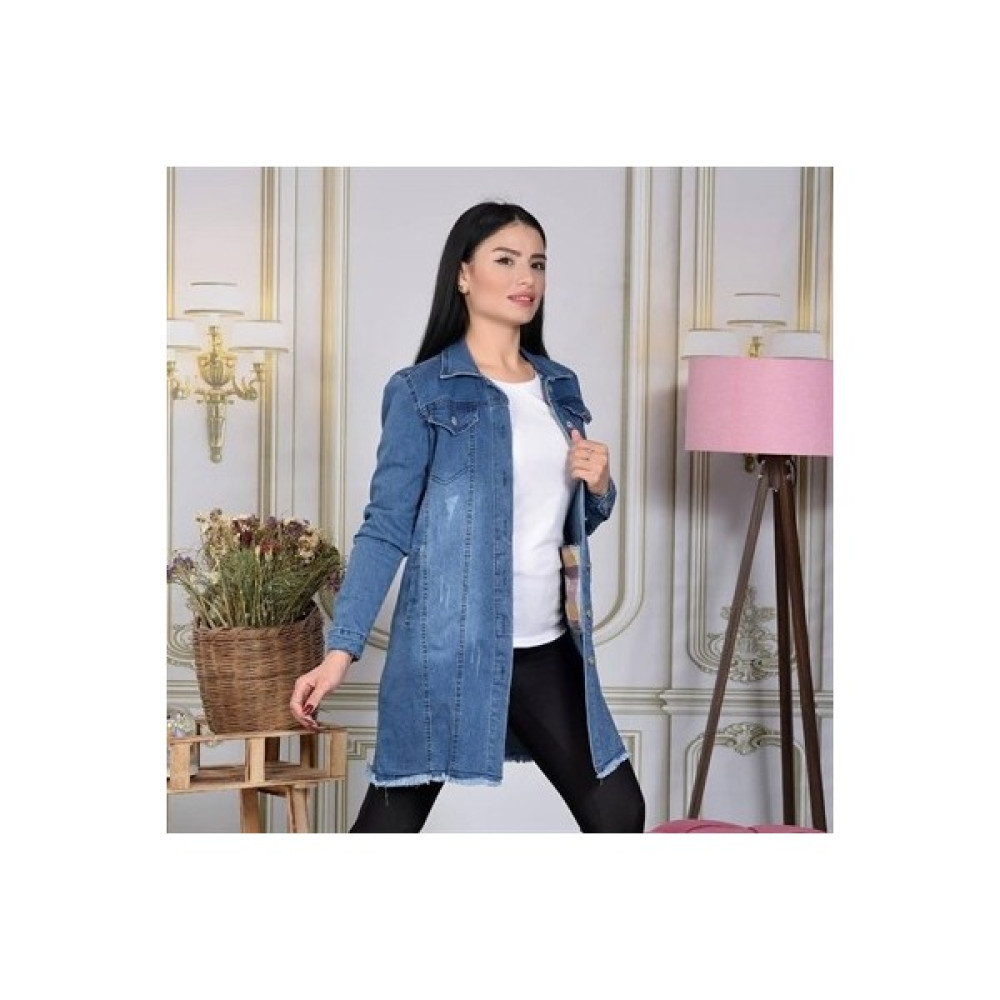 İzar Life 5074 Izar Bayan Uzun Kot Ceket Bayan Ceket Fiyatı