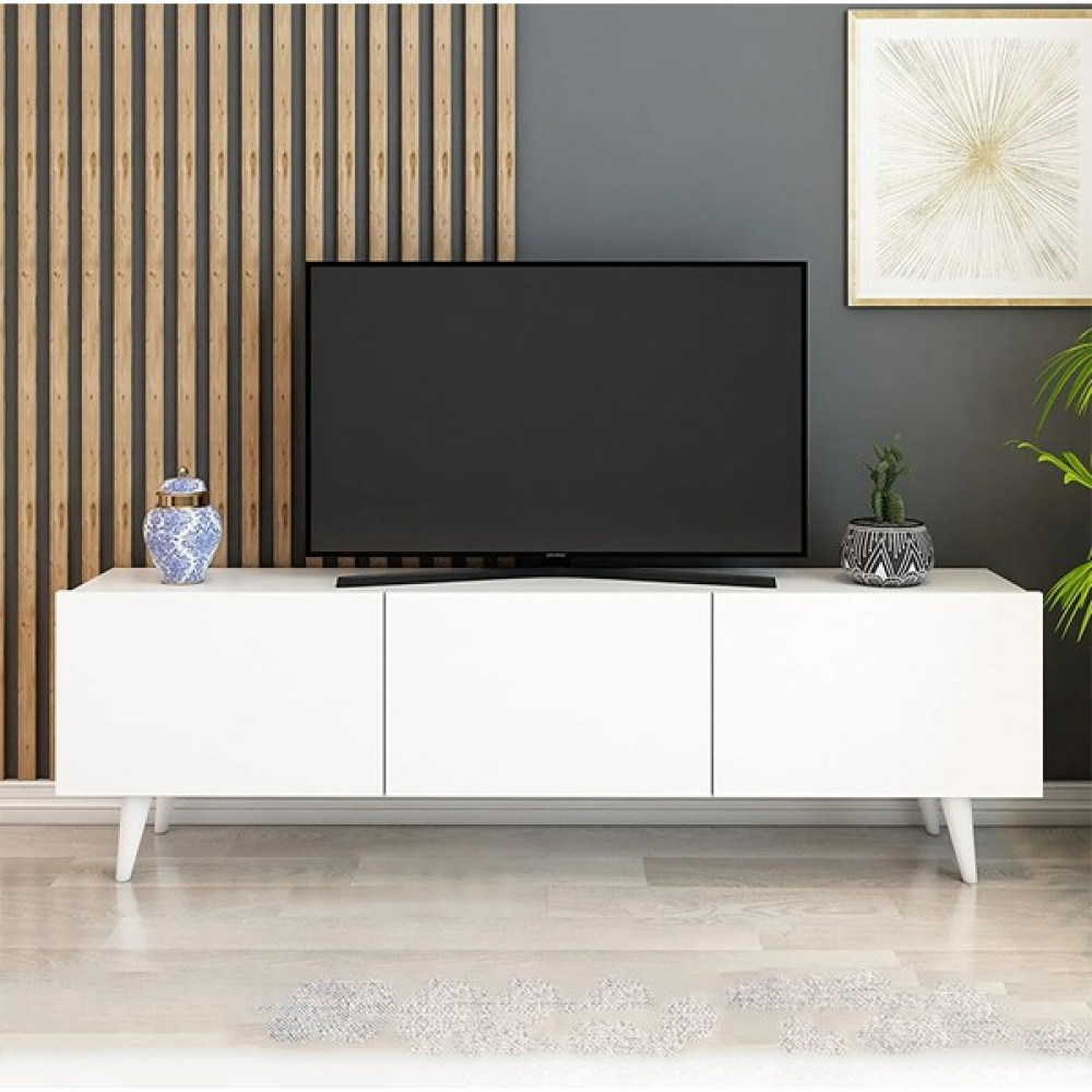 İzco Design Ice Tv Ünitesi 150 cm 3 Kapaklı Tv Sehpası Beyaz Tv Ünitesi / Sehpası Fiyatı