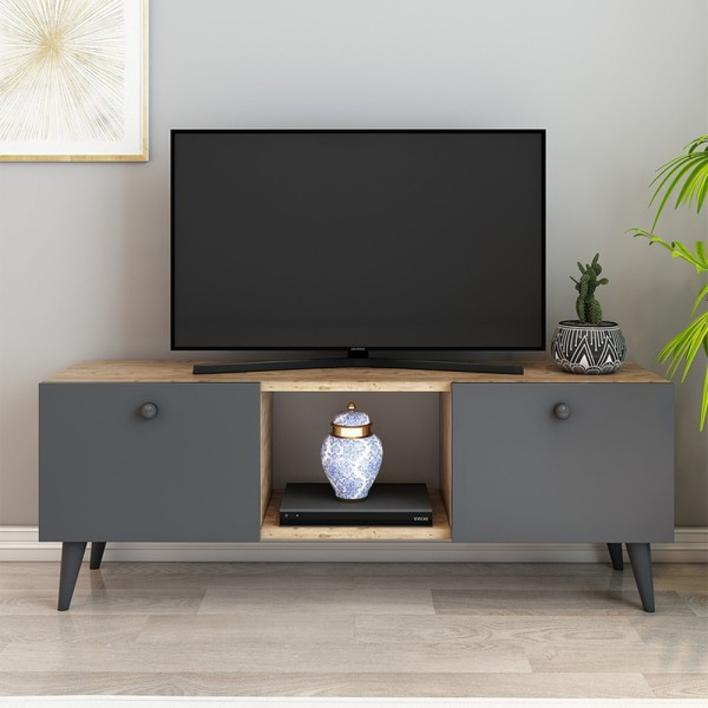İzco Design Lotus Tv Ünitesi 120 cm 2 Kapaklı Tv Sehpası Çam Renk Tv Ünitesi / Sehpası Fiyatı