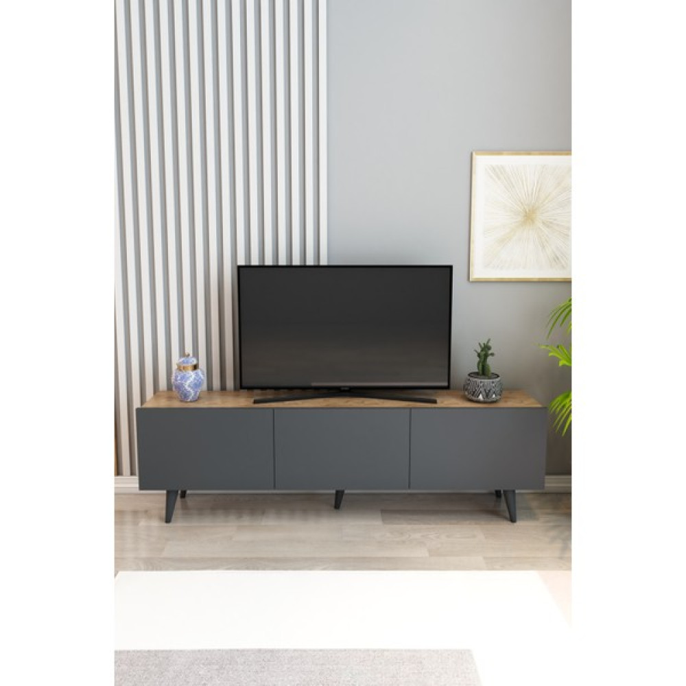Izco Design Perla Tv Ünitesi 150 cm 3 Kapaklı Tv Sehpası Çam Antrasit - Antrasit - Ceviz Tv Ünitesi / Sehpası Fiyatı