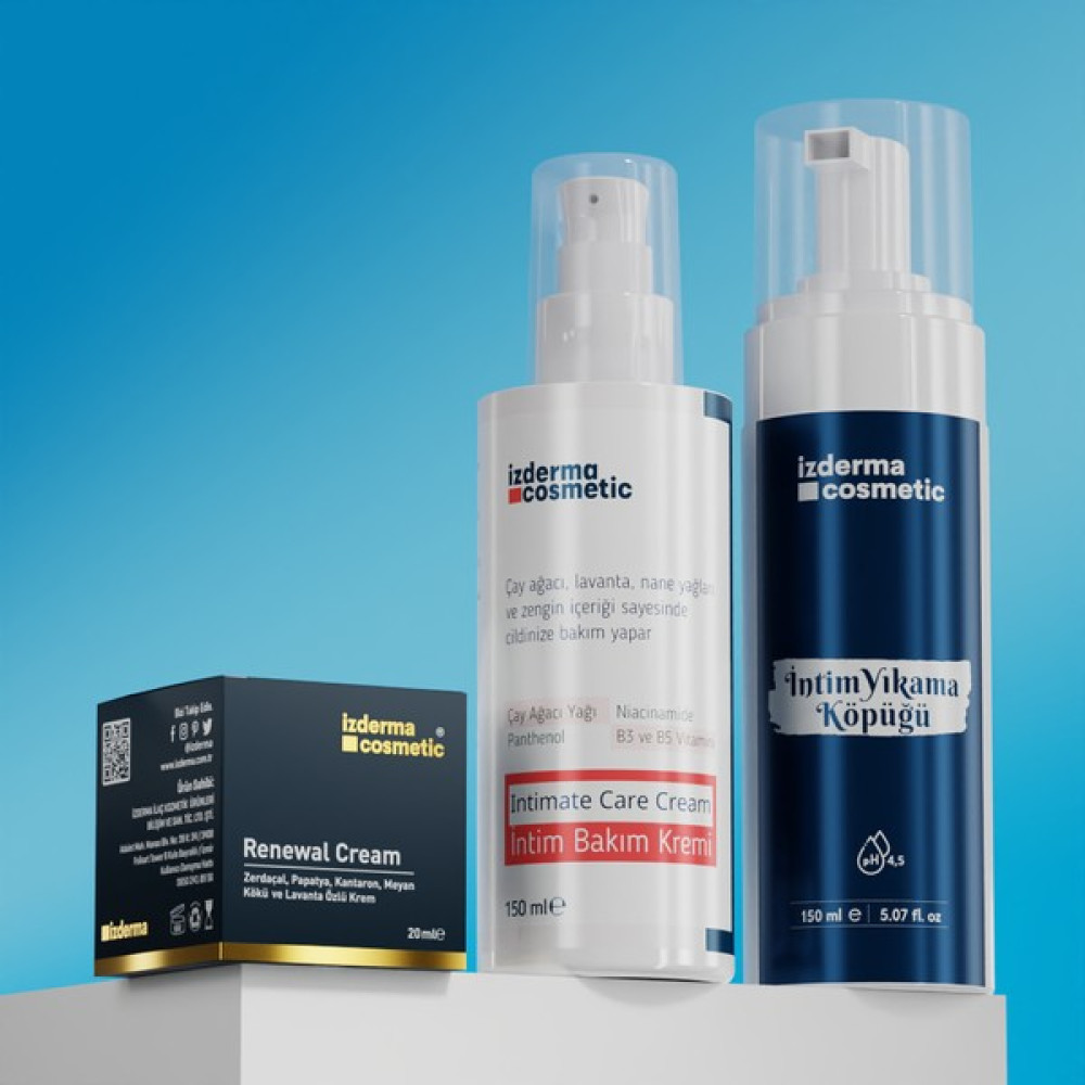 izderma Renewal Cream 20 ml İntim Bakım Kremi 150 ml ve İntim Yıkama Köpüğü 150ml Cilt Temizleme ve Peeling Fiyatı