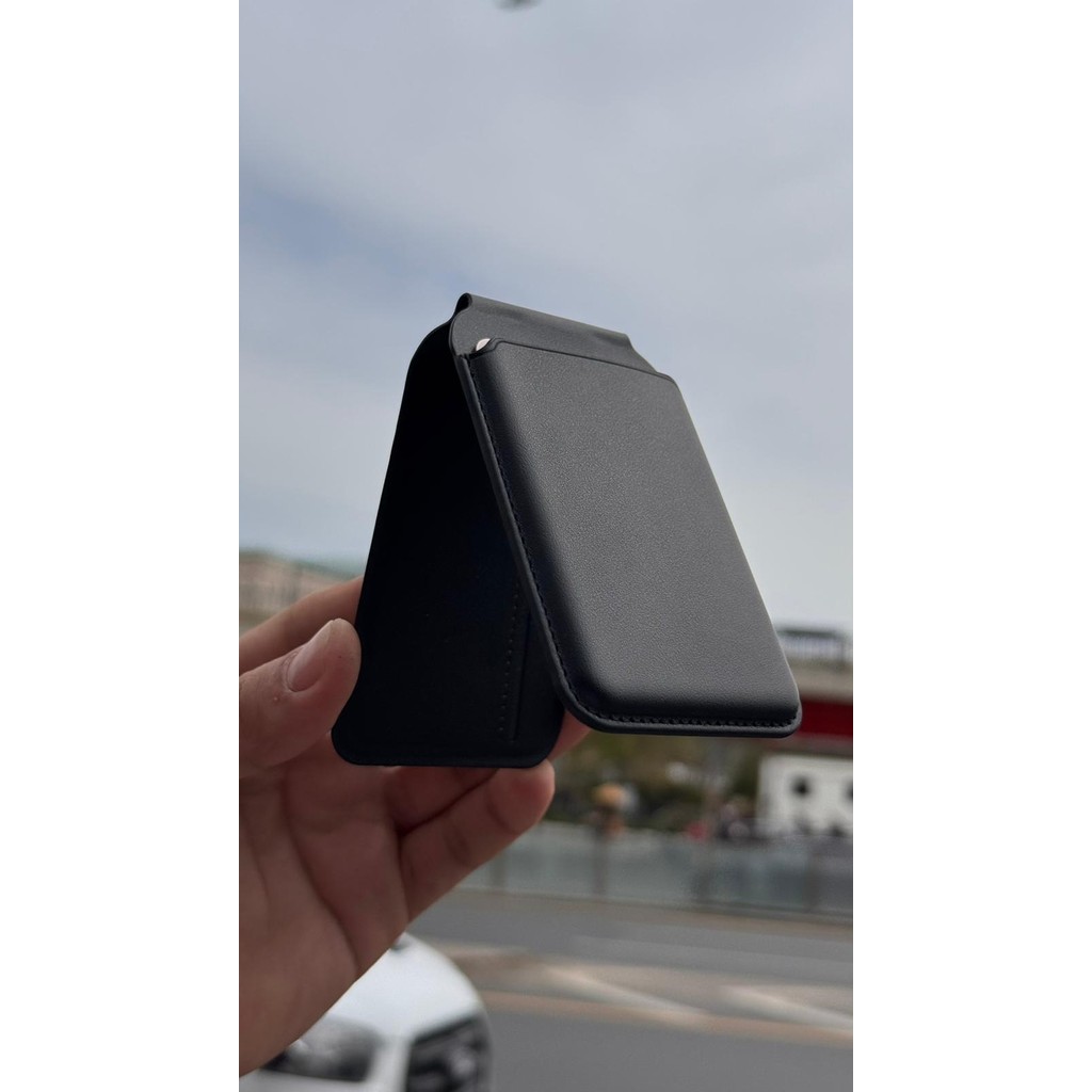İzel Aksesuar Magsafe Mıknatıslı Stantlı Premium Kartlık Cüzdan Magsafe Özellikli Kılıf ve Cihazlar Için Uyumlu - Siyah Diğer Fiyatı
