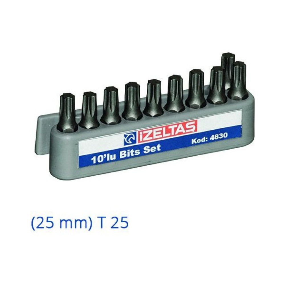 İzeltaş Torx Bits Uç (25 Mm) Set T 25 Oto Boyaları Fiyatı