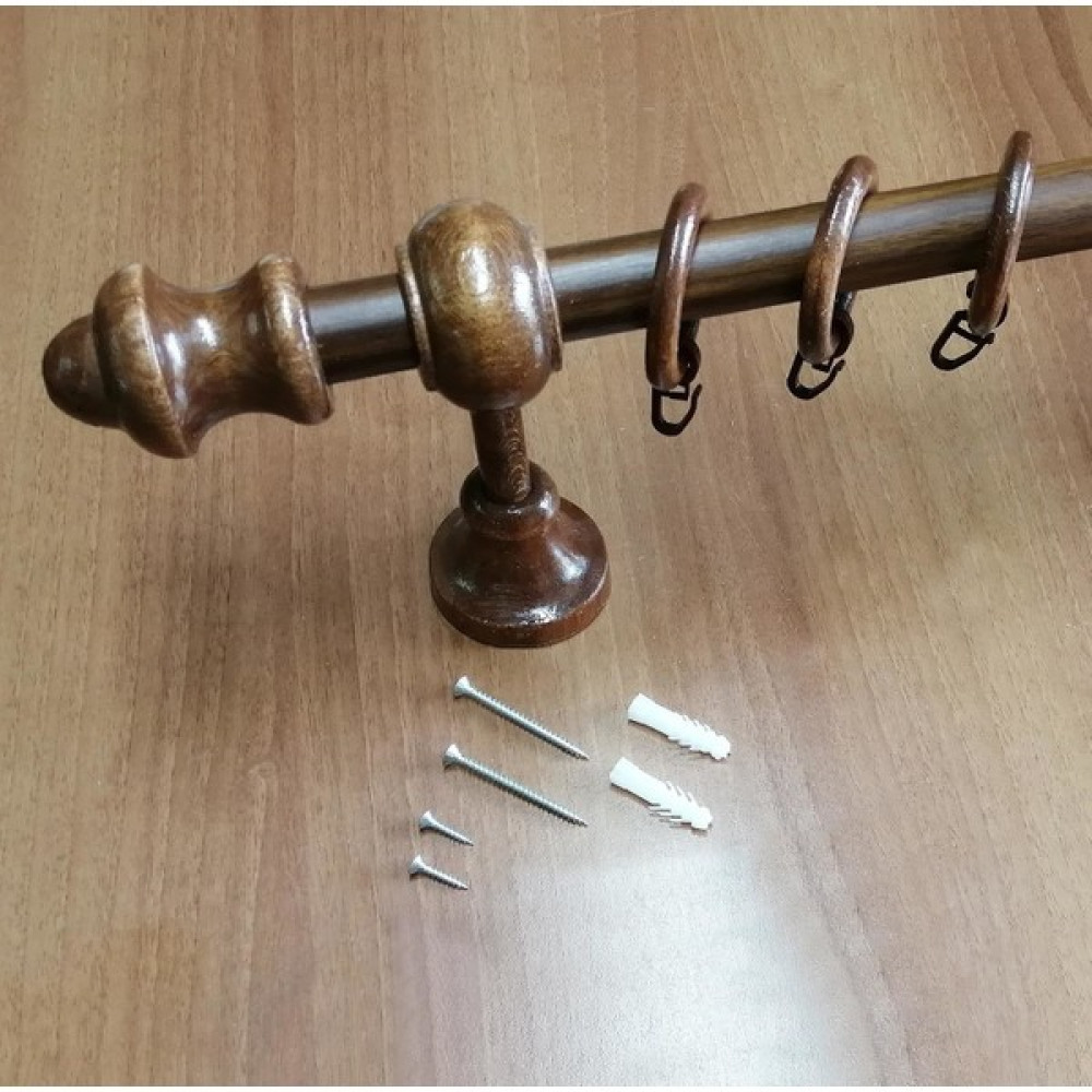 İzen Raysız Rustik Ahşap Perde Askısı - Koyu Kahve - 100 cm Perde Aksesuarı Fiyatı
