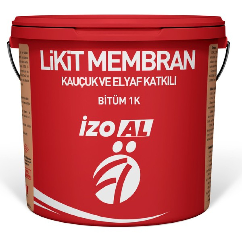 Izoal 15 Lt Kauçuk ve Elyaf Katkılı Bitüm 1k Likit Membran Dış Cephe Yalıtım Malzemeleri Fiyatı