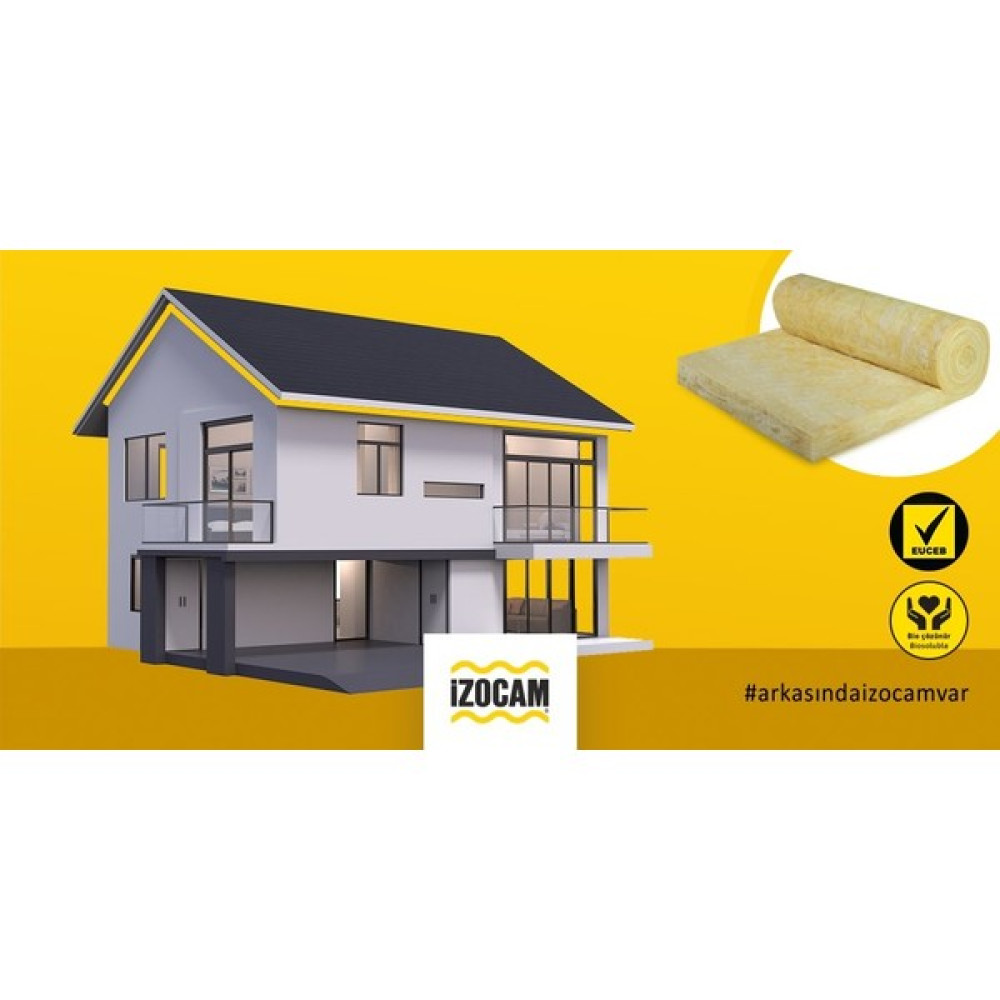 İzocam Izçatı Şiltesi 800X120X10 cm (9,60 M2)Ocam Dış Cephe Yalıtım Malzemeleri Fiyatı