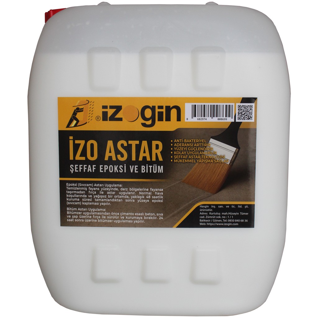 İzogin Izo-Astar Bitüm Membran ve Sıvıcam,epoksi Şeffaf Astar (80 Metrekare Için) - 20 Diğer Fiyatı