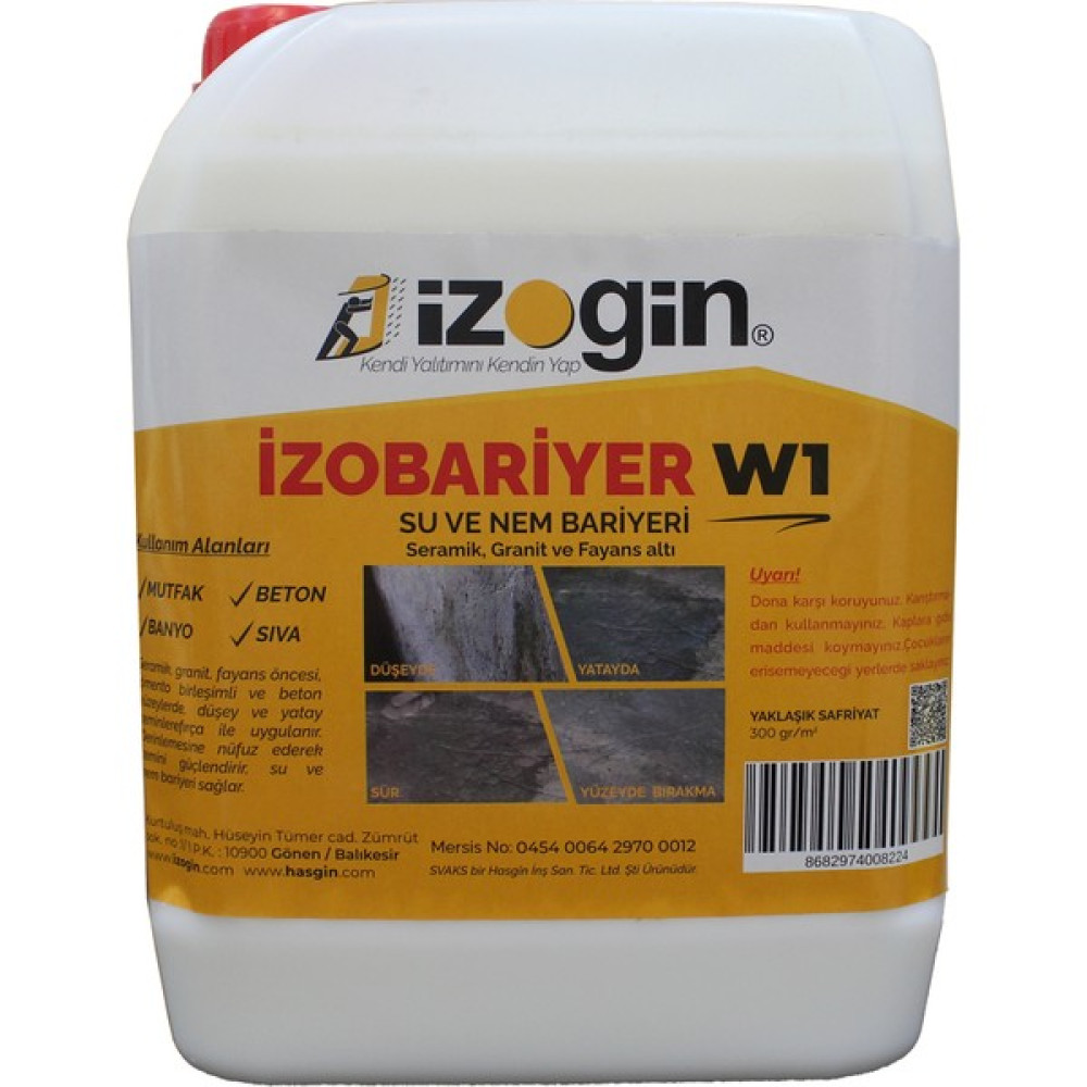 İzogin İzobariyer Su ve Nem Bariyeri Mutfak, Banyo ve Havuz Seramik Altı 5 kg Dış Cephe Yalıtım Malzemeleri Fiyatı