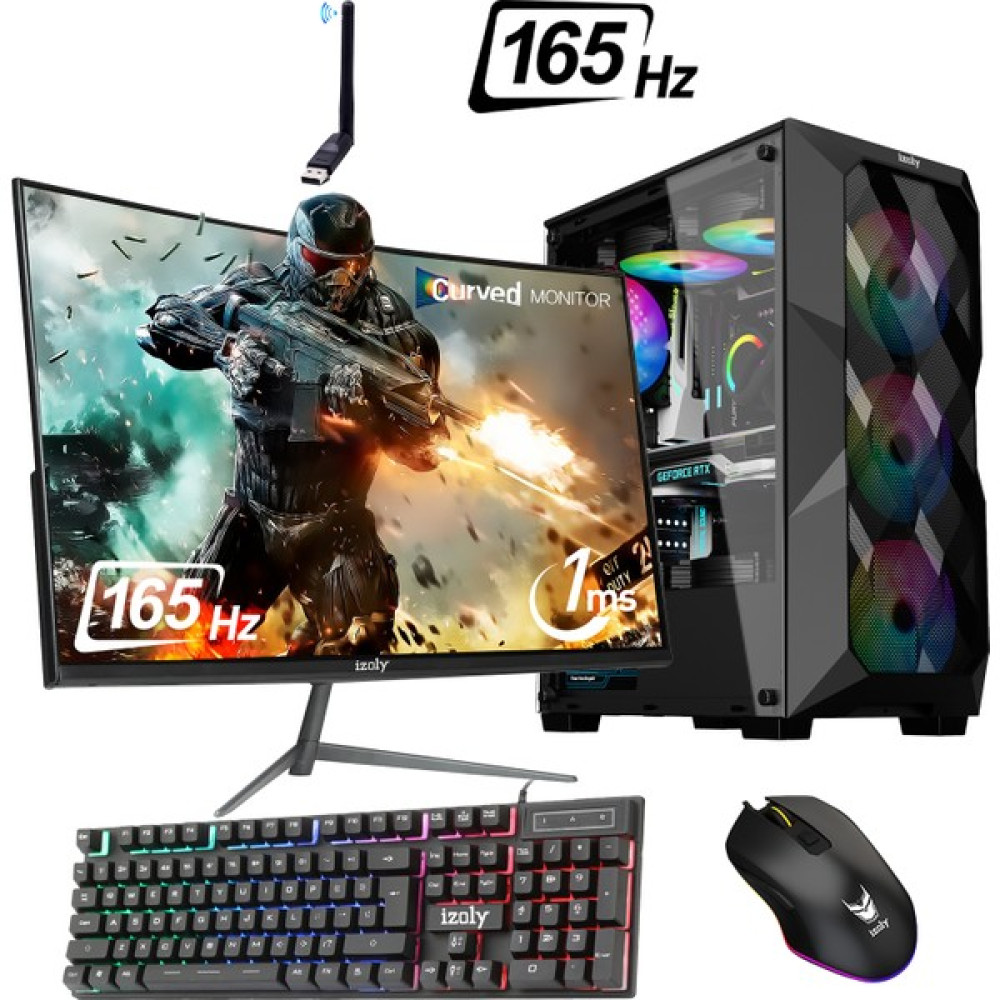 İzoly Gloom x İ3-12100F 16GB 512GB M.2 Nvme Rtx 2060S 8gb 24" 165Hz Oyuncu Masaüstü Bilgisayarı Oto Boyaları Fiyatı