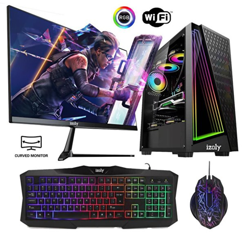 İzoly Hero X i5 10400F 24" 8 GB RAM 256 GB M.2 NVMe SSD 500 GB HDD 4 GB RX 550 FreeDOS Masaüstü Oyun Bilgisayarı Masaüstü Bilgisayar Fiyatı