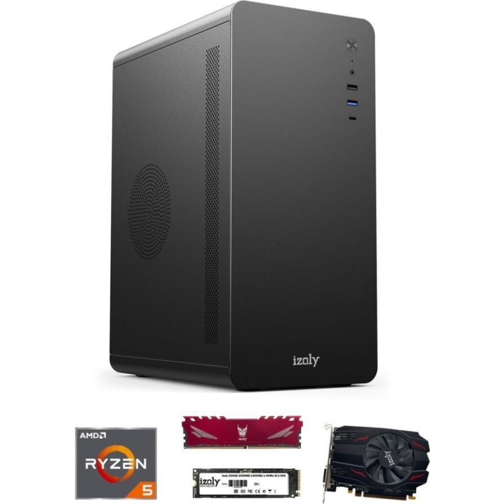 İzoly R110 Ryzen 5 5500 16GB Ddr4 256GB M2 SSD RX550 4gb Masaüstü Oem Seti Masaüstü Bilgisayar Fiyatı