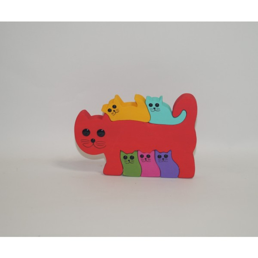 İztalya 6 Parçalı Kedi Puzzle - Renkli Bebek Oyuncakları Fiyatı