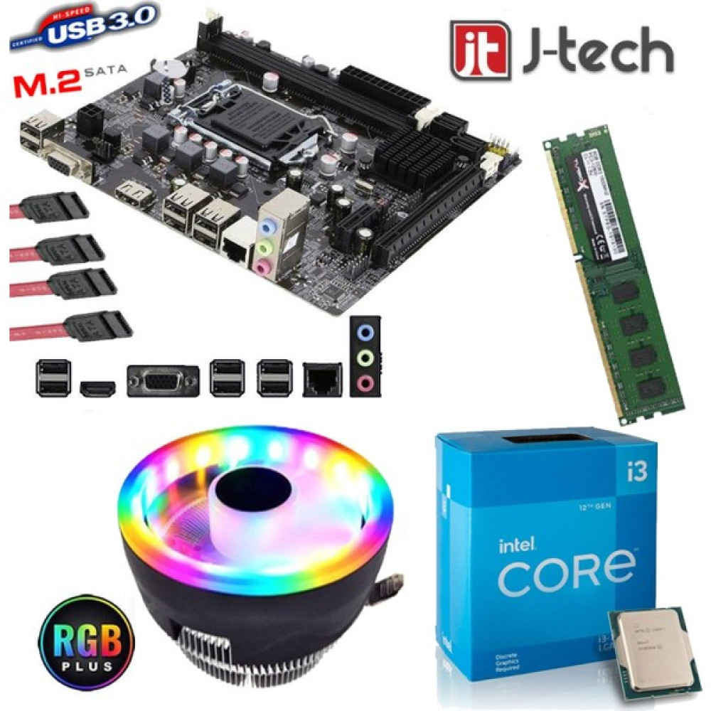 J-Tech I5-3470 3.60GHZ + 8gb Ram + H61C Anakart 1155PIN + Rainbow Cpu Fan Bundle Motherboard Anakart Fiyatı