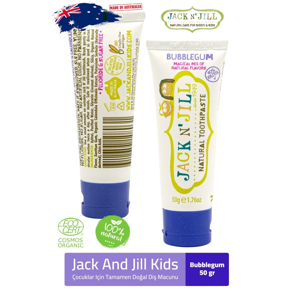 Jack And Jill Kids Jack Njill Doğal Diş Macunu Sakız Aroması Bubblegum Bebek Diş Macunu Fiyatı