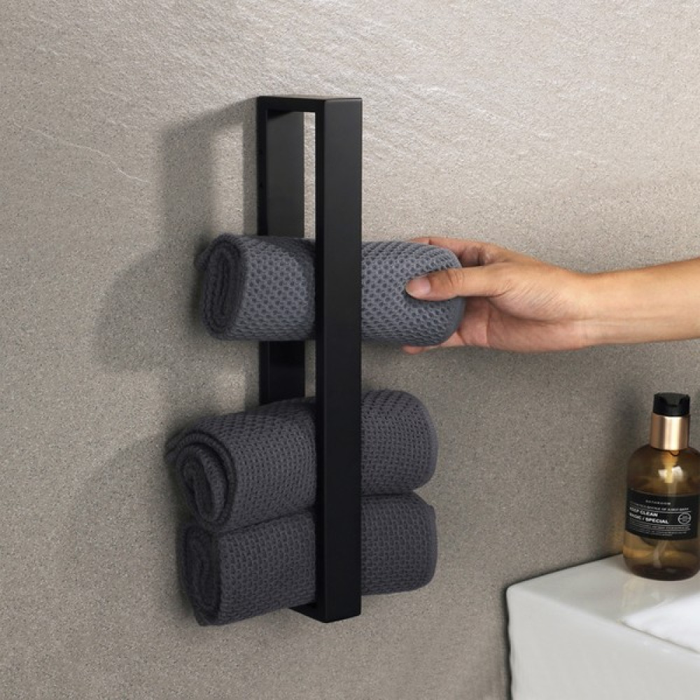 Jack Arti Duvara Monte Metal Banyo Mutfak Havluluk - Havluluk Depolama Organizer - Havlu Askısı - Siyah - 50 cm Havluluk Fiyatı