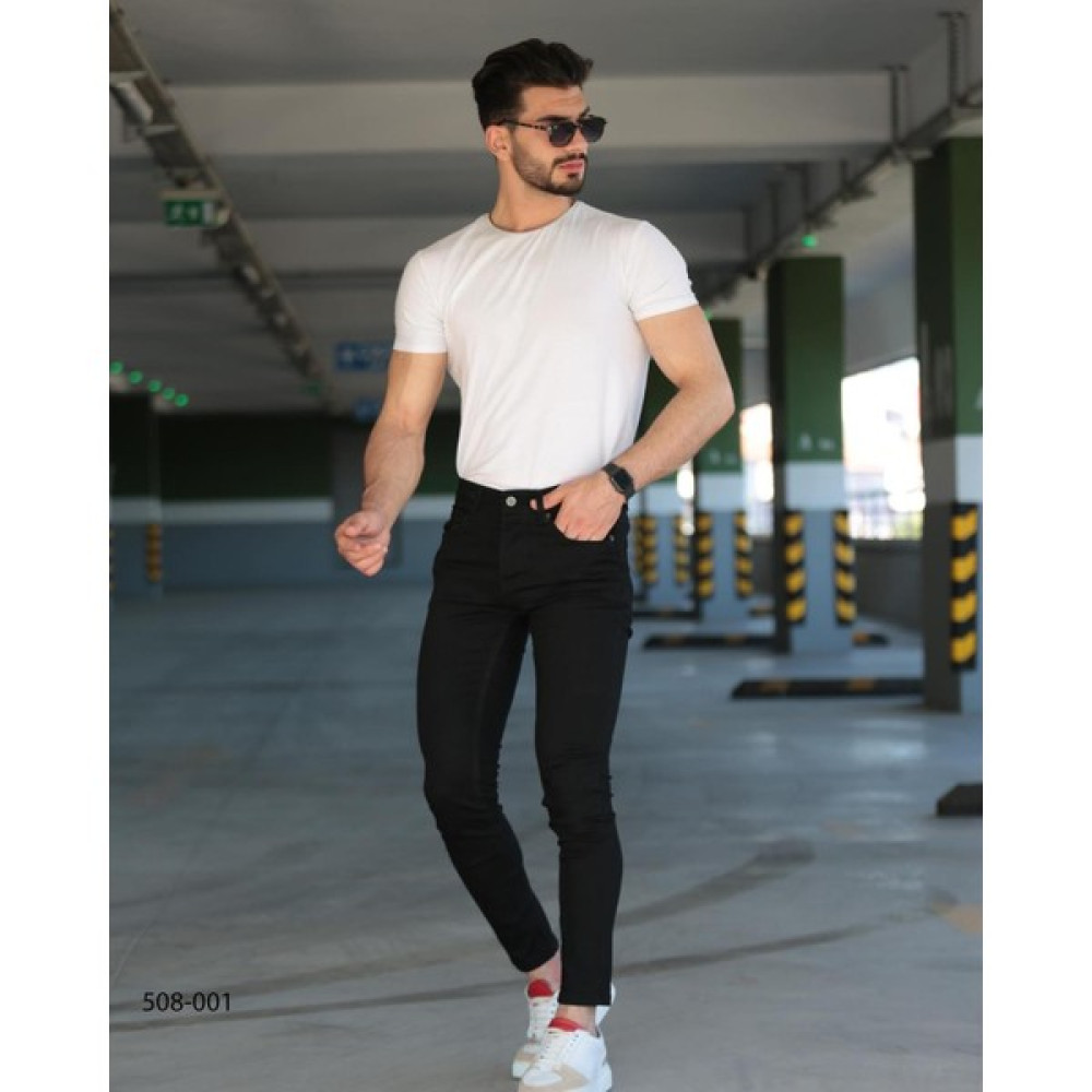 Jack Caprio Erkek Siyah Kot Pantolon Likralı Renk Solması Olmaz Yüksek Kaliteli Likralı Jeans Erkek Jeans / Kot Pantolon Fiyatı