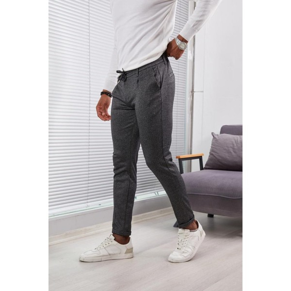 Jack Caprio Kışlık Erkek Slım Fıt Yüksek Kaliteli Jogger Pantolon Likralı Pileli Duble Paça Örme Kumaş Erkek Pantolon Fiyatı