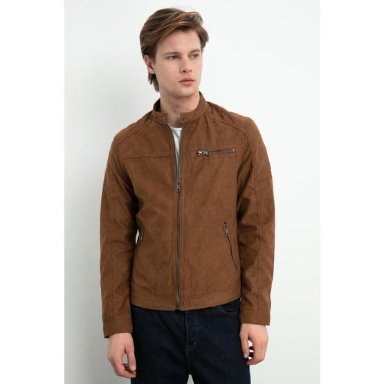 Jack & Jones 12147218 Erkek Jjerocky Jacket Noos Pıu Suni Deri Mont