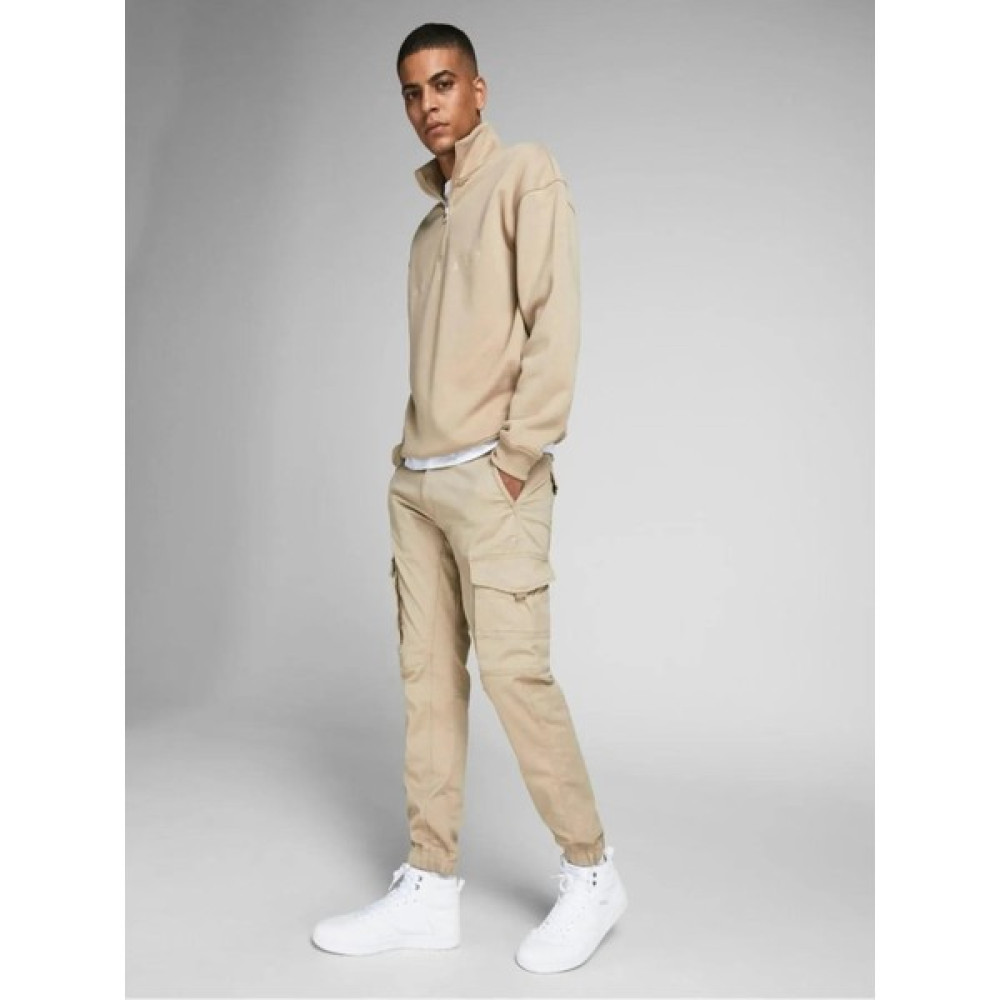 Jack & Jones 12193754_Jpstpaul Jjflake Akm 542 Orta Bel Normal Kalıp Düz KremErkek Kargo Pantolon Erkek Pantolon Fiyatı