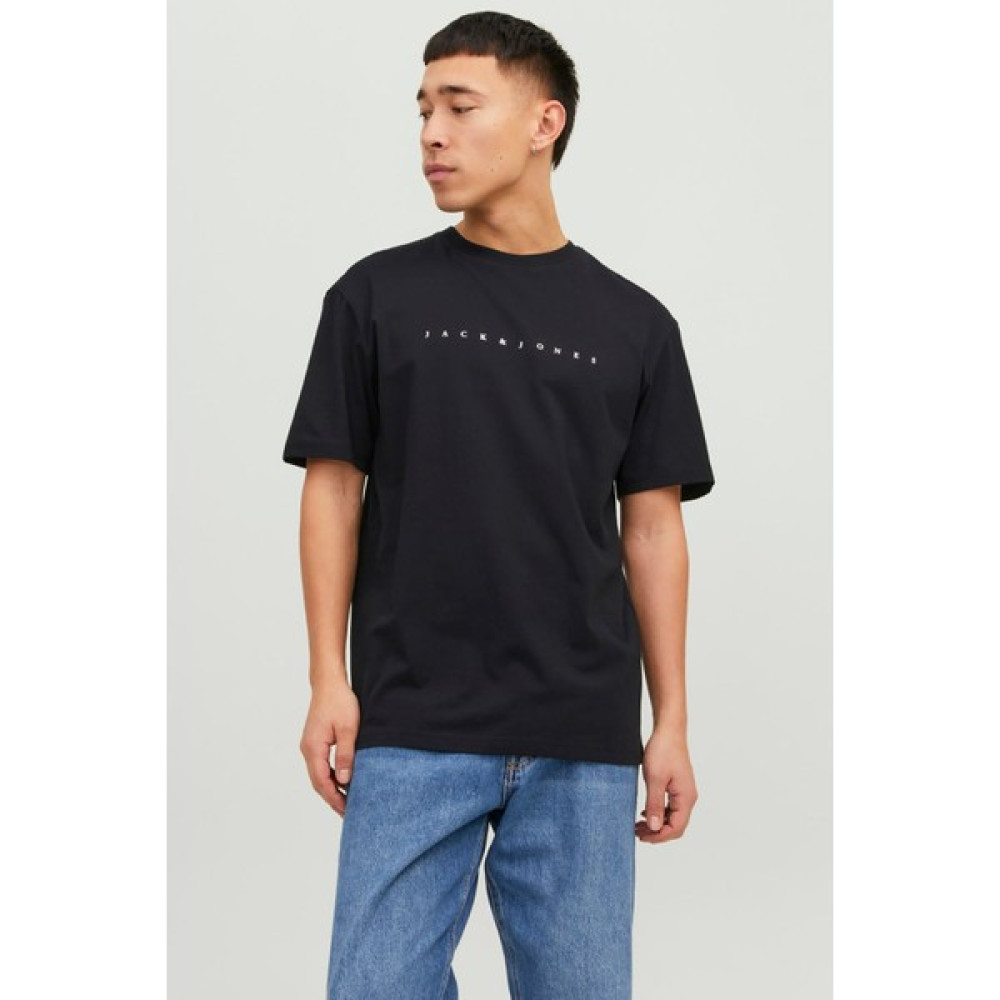 Jack & Jones Erkek Jjestar Bisiklet Yaka Baskılı T-Shirt 12234746 Siyah Erkek T-shirt Fiyatı