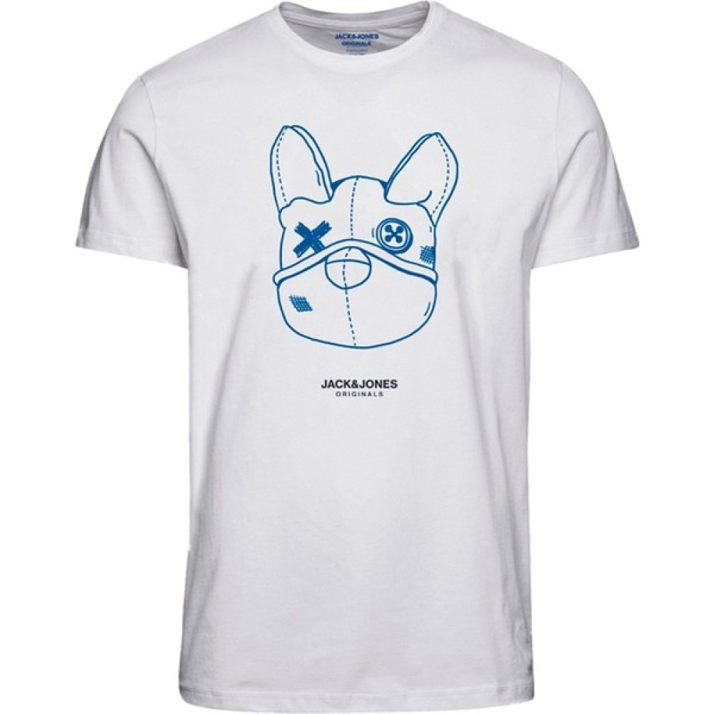 Jack & Jones Jack&jones Bisiklet Yaka Baskılı Kısa Kollu Beyaz Erkek T-Shirt 12232653 Erkek T-shirt Fiyatı