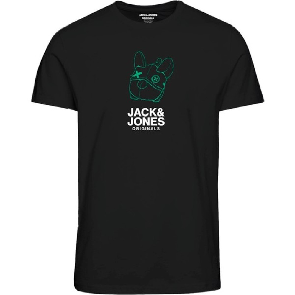 Jack & Jones Jack&jones Bisiklet Yaka Baskılı Kısa Kollu Siyah Erkek T-Shirt 12232653 Erkek T-shirt Fiyatı