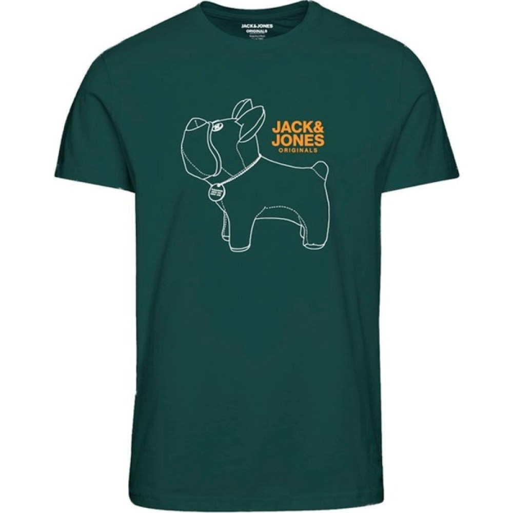 Jack & Jones Jack&jones Bisiklet Yaka Baskılı Kısa Kollu Yeşil Erkek T-Shirt 12232653 Erkek T-shirt Fiyatı