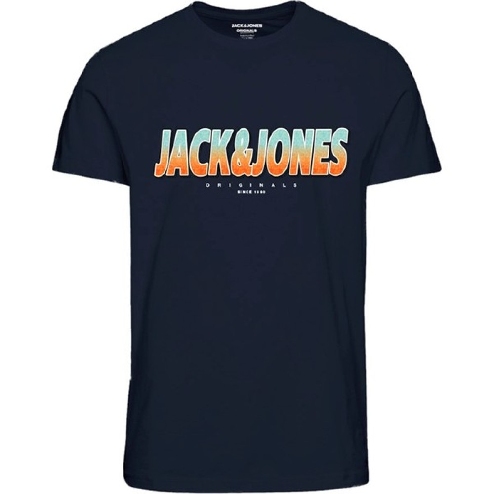 Jack & Jones Sıfır Yaka Baskılı Lacivert Erkek T-Shirt 12238135 Erkek T-shirt Fiyatı