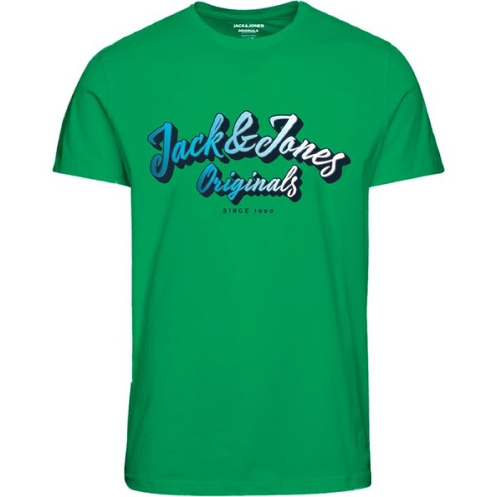 Jack & Jones Sıfır Yaka Baskılı Yeşil Erkek T-Shirt 12238135 Erkek T-shirt Fiyatı