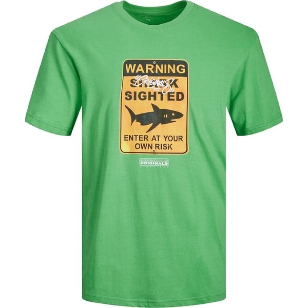 Jack & Jones Sıfır Yaka Baskılı Yeşil Erkek T-Shirt 12238373 Erkek T-shirt Fiyatı