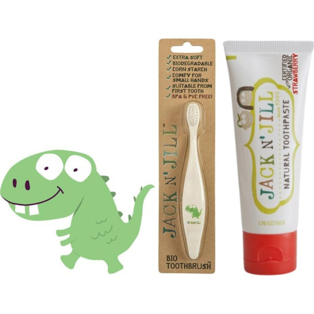 Jack N' Jill Bebek Diş Seti (Dino Diş Fırçası + Çilek Aromalı Diş Macunu) Diş Fırçaları Fiyatı