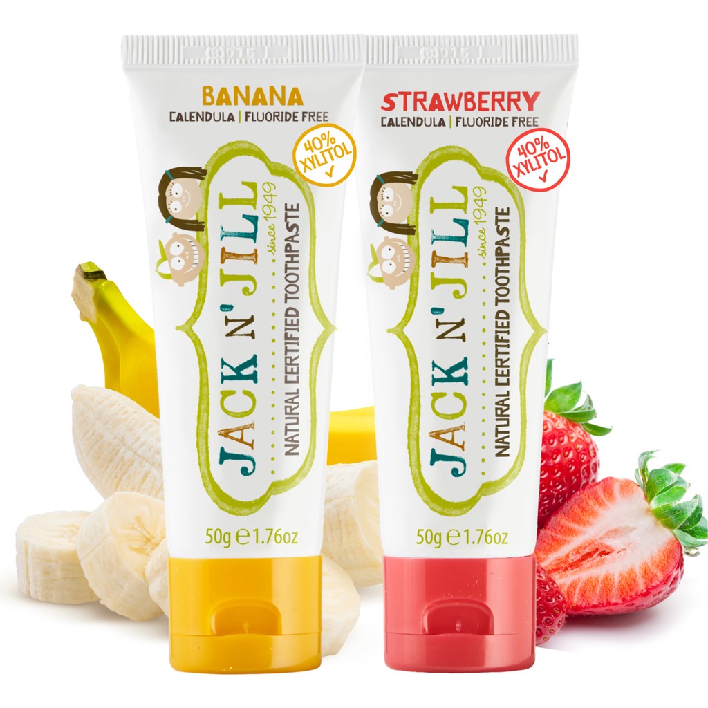 Jack N' Jill Doğal Sertifikalı Diş Macunu - Muz & Çilek (2X50G) Diğer Fiyatı