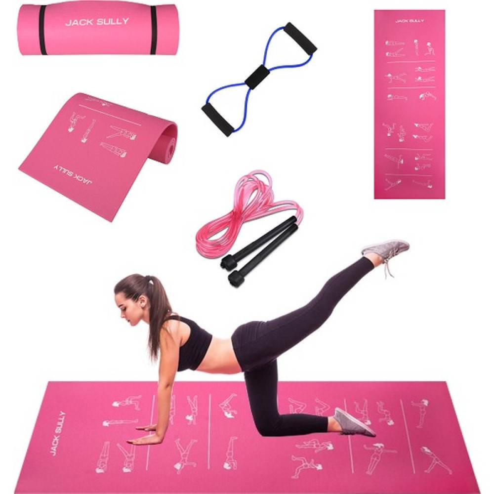 Jack Sully Egzersiz Figürlü Pilates Minderi Seti Pembe 180X60CM 10MM I 1AD. Direnç Lastiği1 Ad. Atlama Ipi Pilates Minderi Fiyatı