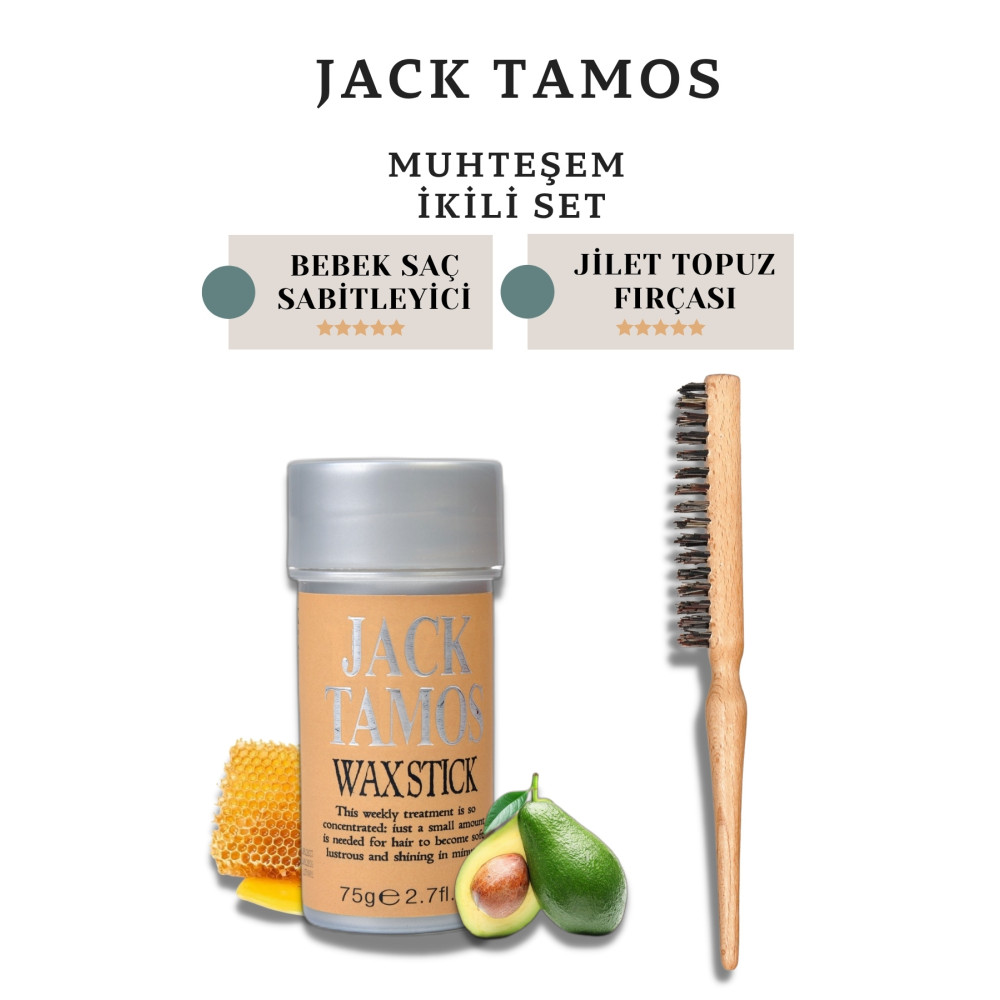 JACK TAMOS Hair Stick Wax 75 gr + Jilet Topuz Fırçası Saç Şekillendirici Krem Fiyatı
