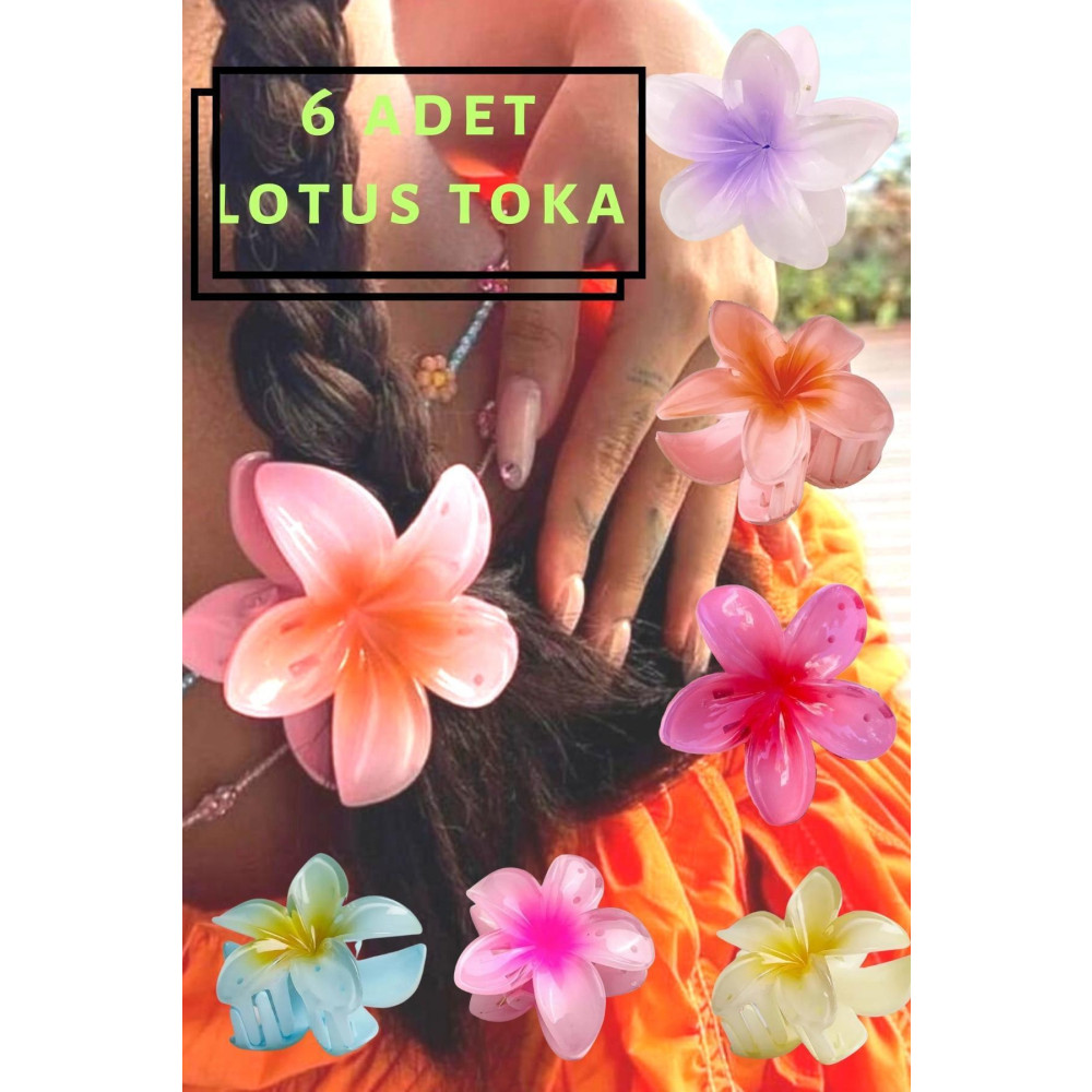 JACK TAMOS Lotus Çiçeği Mandal Toka 9 cm 6 ADET Toka, Taç & Saç Bandı Fiyatı