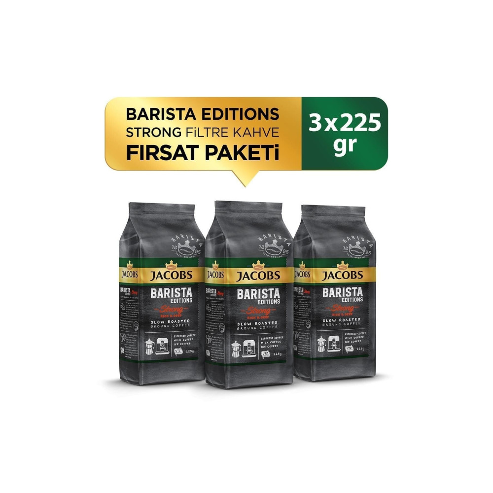 Jacobs Barista Editions Strong Filtre Kahve 225 gr X 3 Adet Filtre Kahve Beden Kahve Fiyatı