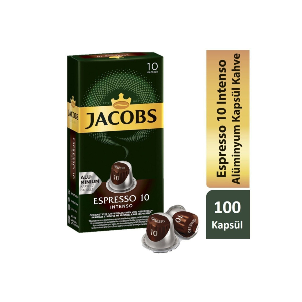 Jacobs Espresso 10 Intenso Nespresso Uyumlu Alüminyum Kapsül Kahve 10 Adet X 10 Paket Kahve Fiyatı