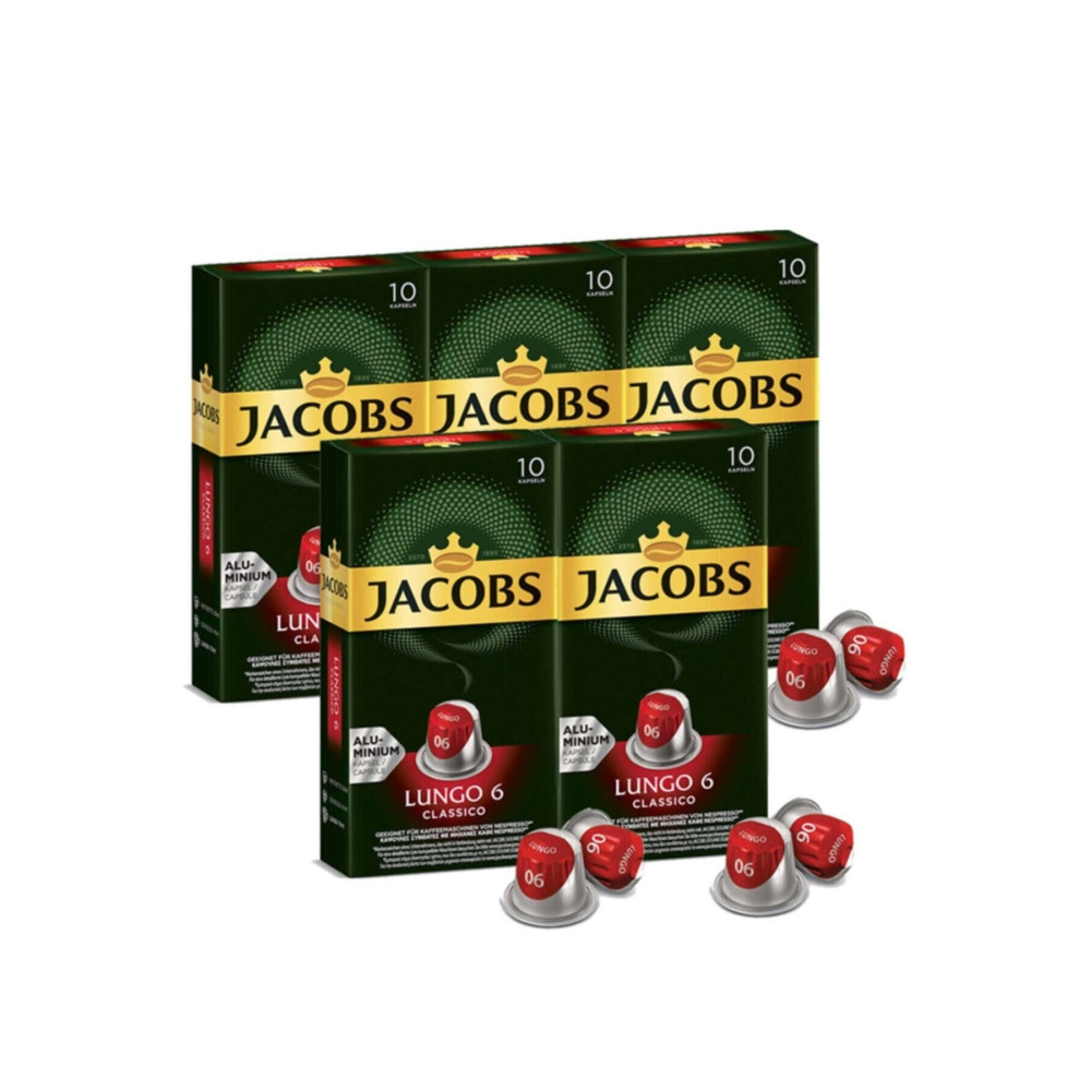Jacobs Lungo 6 Classic Nespresso Uyumlu Alüminyum Kapsül Kahve 10 Adet X 5 Paket Kahve Fiyatı