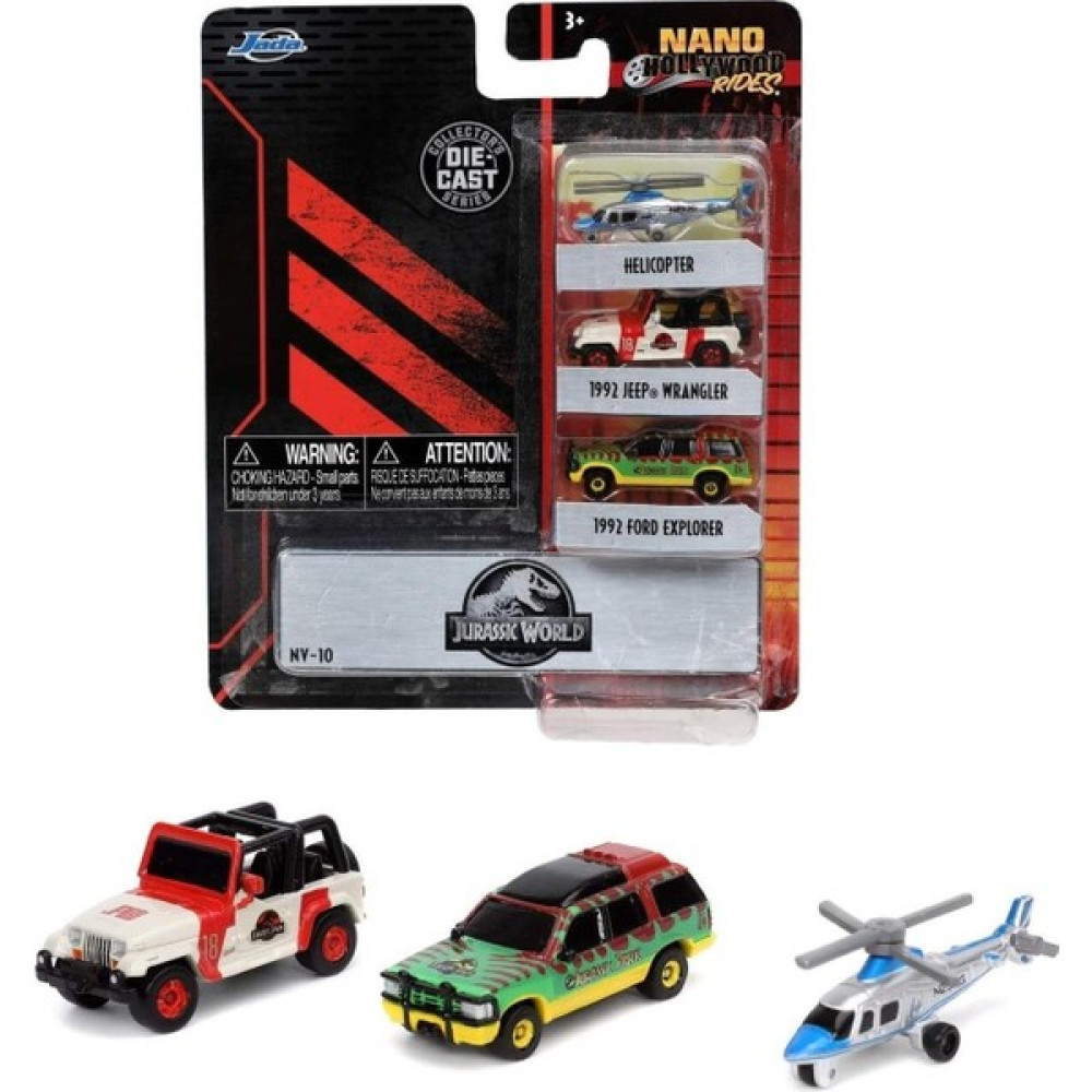Jada Toys Jurassıc Park 3 Pack Nano Cars, 1:65 Ölçek, 4 Cm, 3 Araba Oto Boyaları Fiyatı