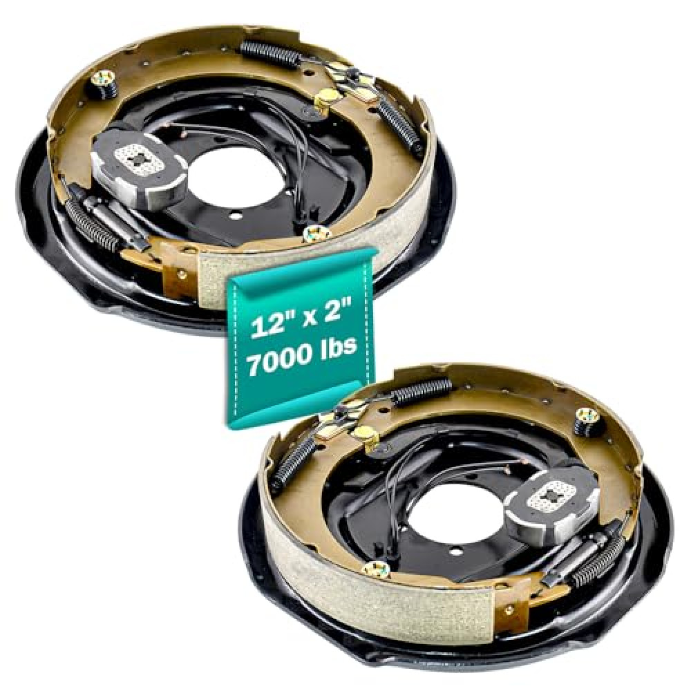 JADODE Electric Trailer Brake Assembly 12" x 2" fits 7000 lbs Axle Trailers,Electric and Hydraulic Brake for One Pair- 23-108-00/23-181-00 Trailer Brakes