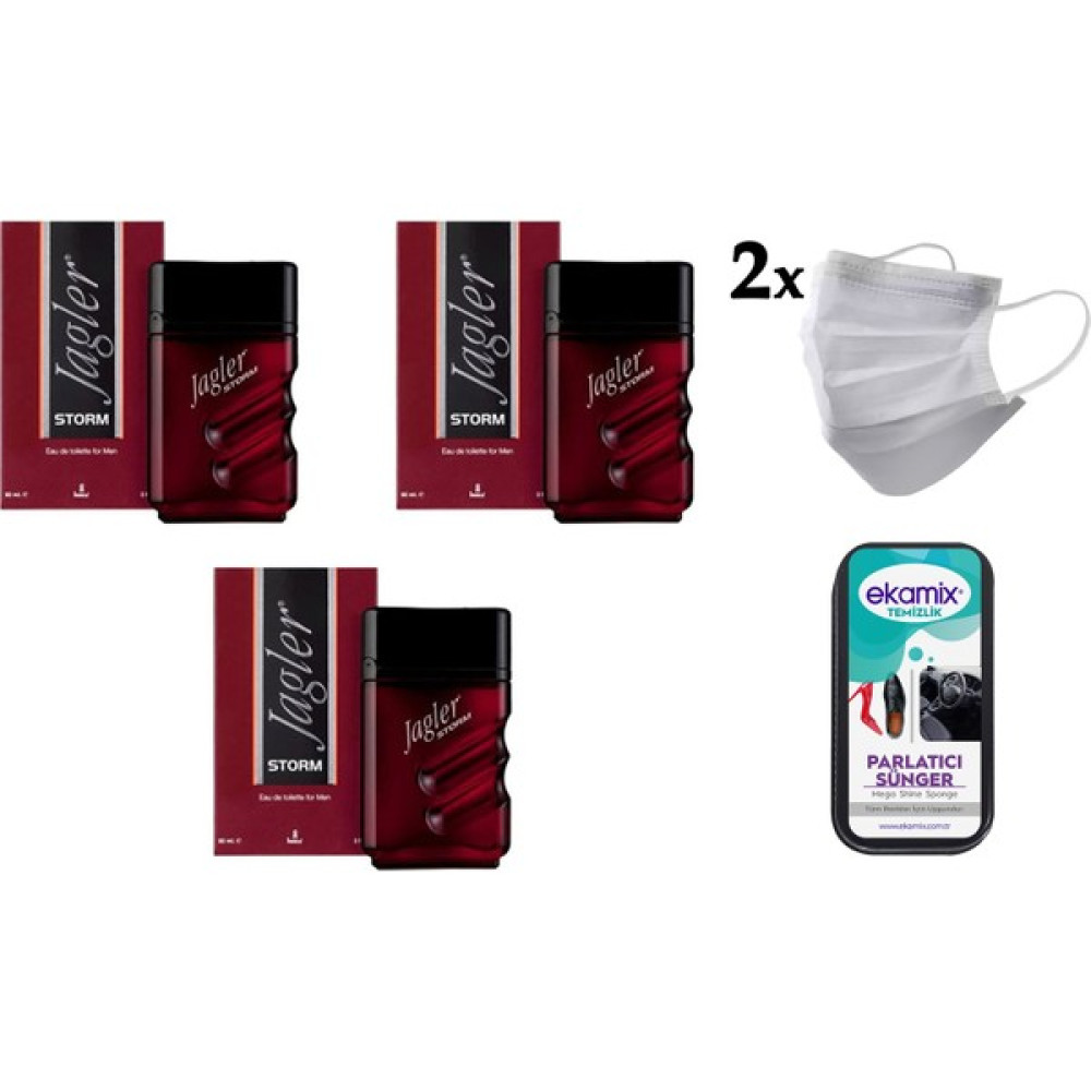 Jagler Storm Edt 90 ml 3 Adet+ 2 Adet Maske Erkek Parfümleri Fiyatı