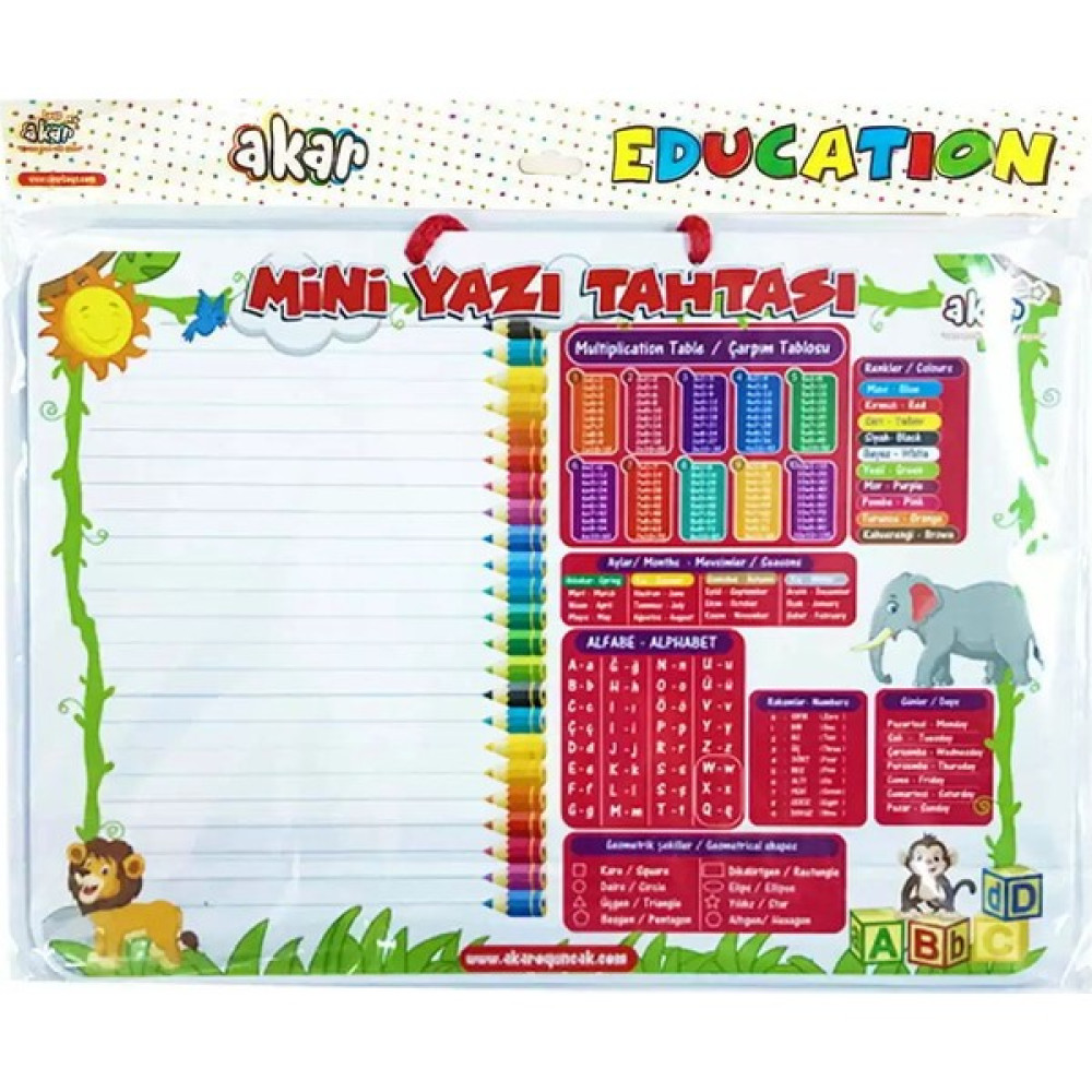 Jagu Akar Çift Taraflı Mini Yazı Tahtası Silgi ve Kalem Dahil 32 x 1 x 23 cm Yazı Tahtası Kalemi Fiyatı