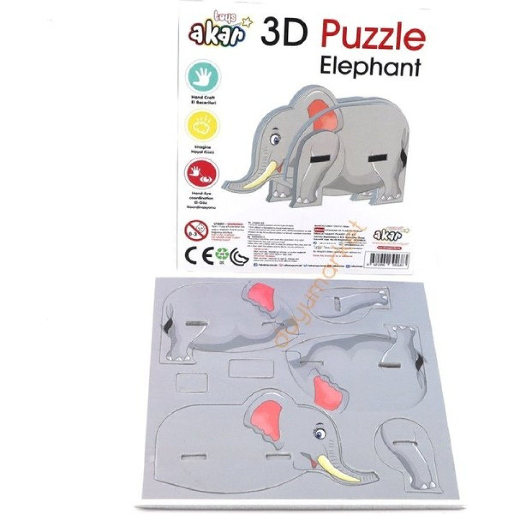 Jagu Fil 3D Puzzle Eğitici Oyuncak Fiyatı