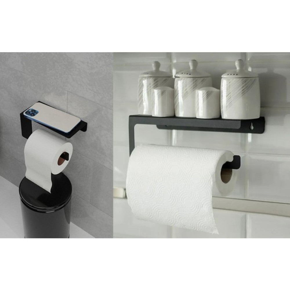 JaguArt Metal Raflı Banyo Havlu Askılığı ve Metal Raflı Tuvalet Kağıdı Askılığı 2'li Set Tuvalet Kağıtlığı Fiyatı